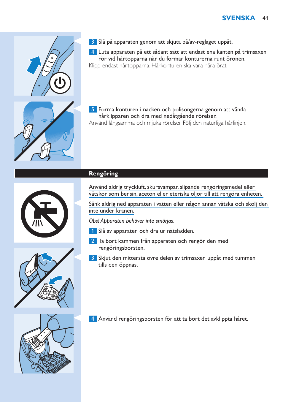 Philips HAIRCLIPPER Series 5000 cortapelos User Manual | Page 41 / 46