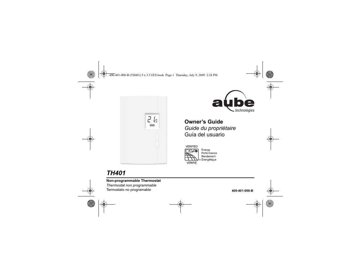 Aube Technologies TH401 User Manual | 40 pages