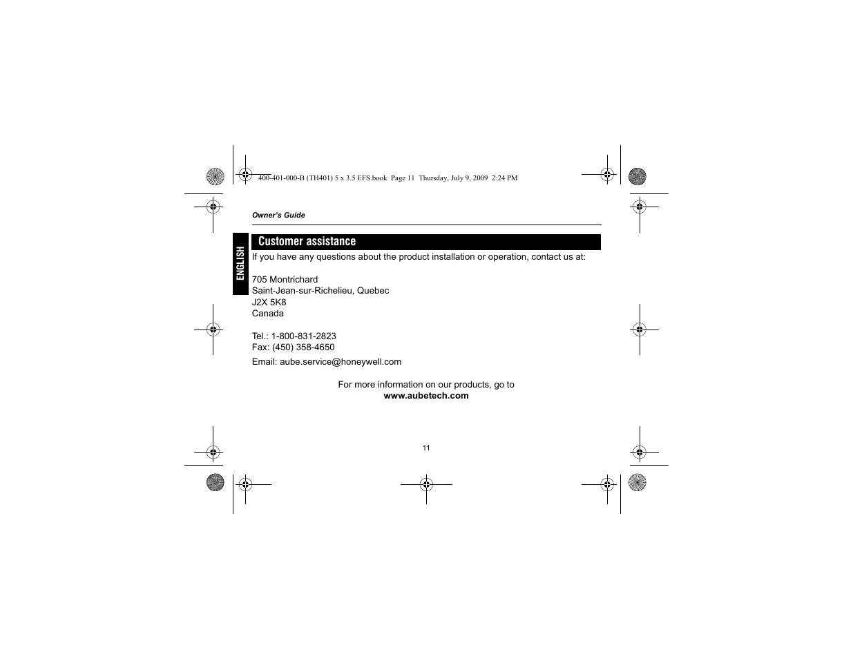 Aube Technologies TH401 User Manual | Page 14 / 40
