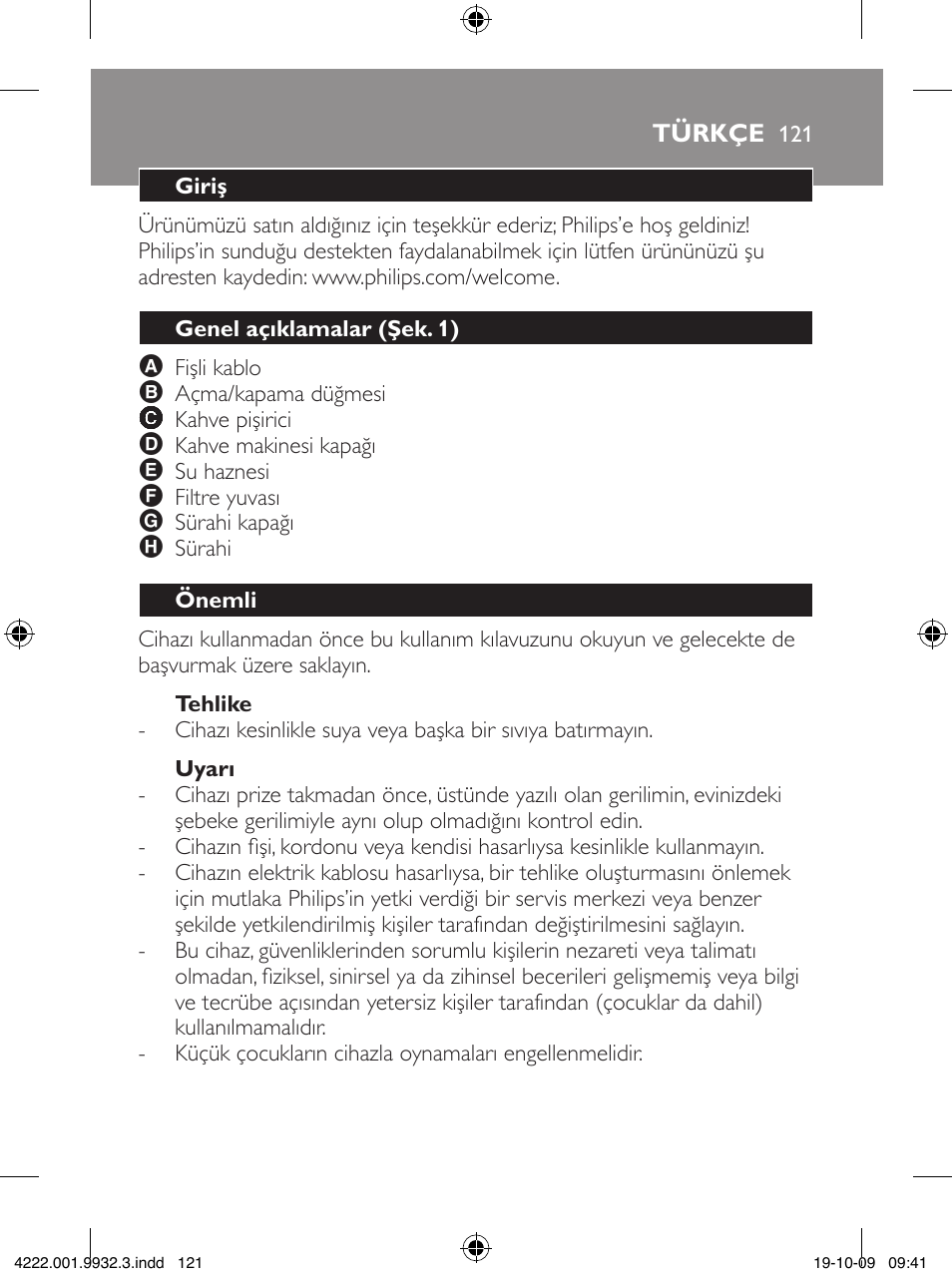 Philips Daily Collection Cafetera User Manual | Page 121 / 148