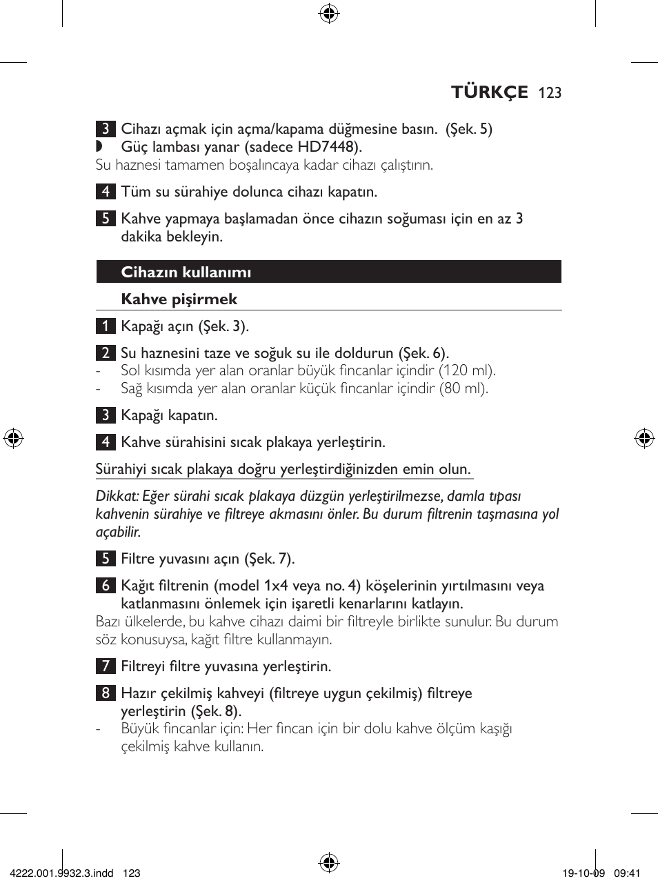 Philips Daily Collection Cafetera User Manual | Page 123 / 148