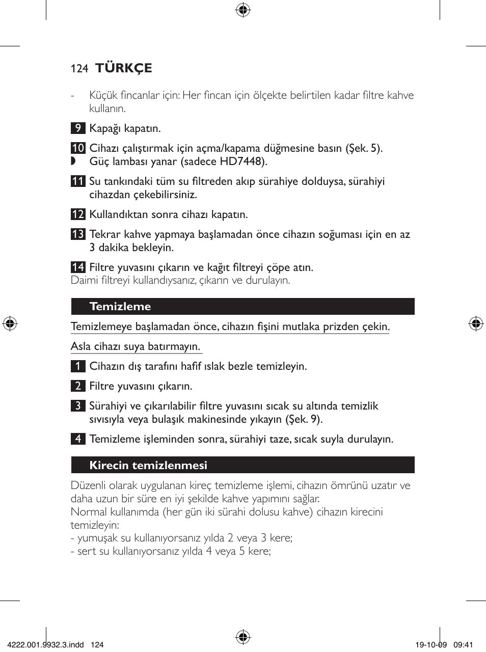 Philips Daily Collection Cafetera User Manual | Page 124 / 148