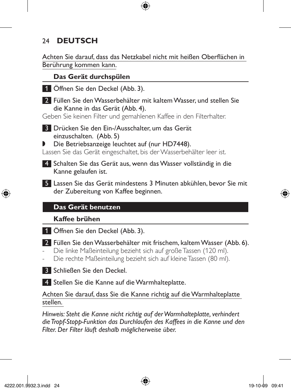 Philips Daily Collection Cafetera User Manual | Page 24 / 148