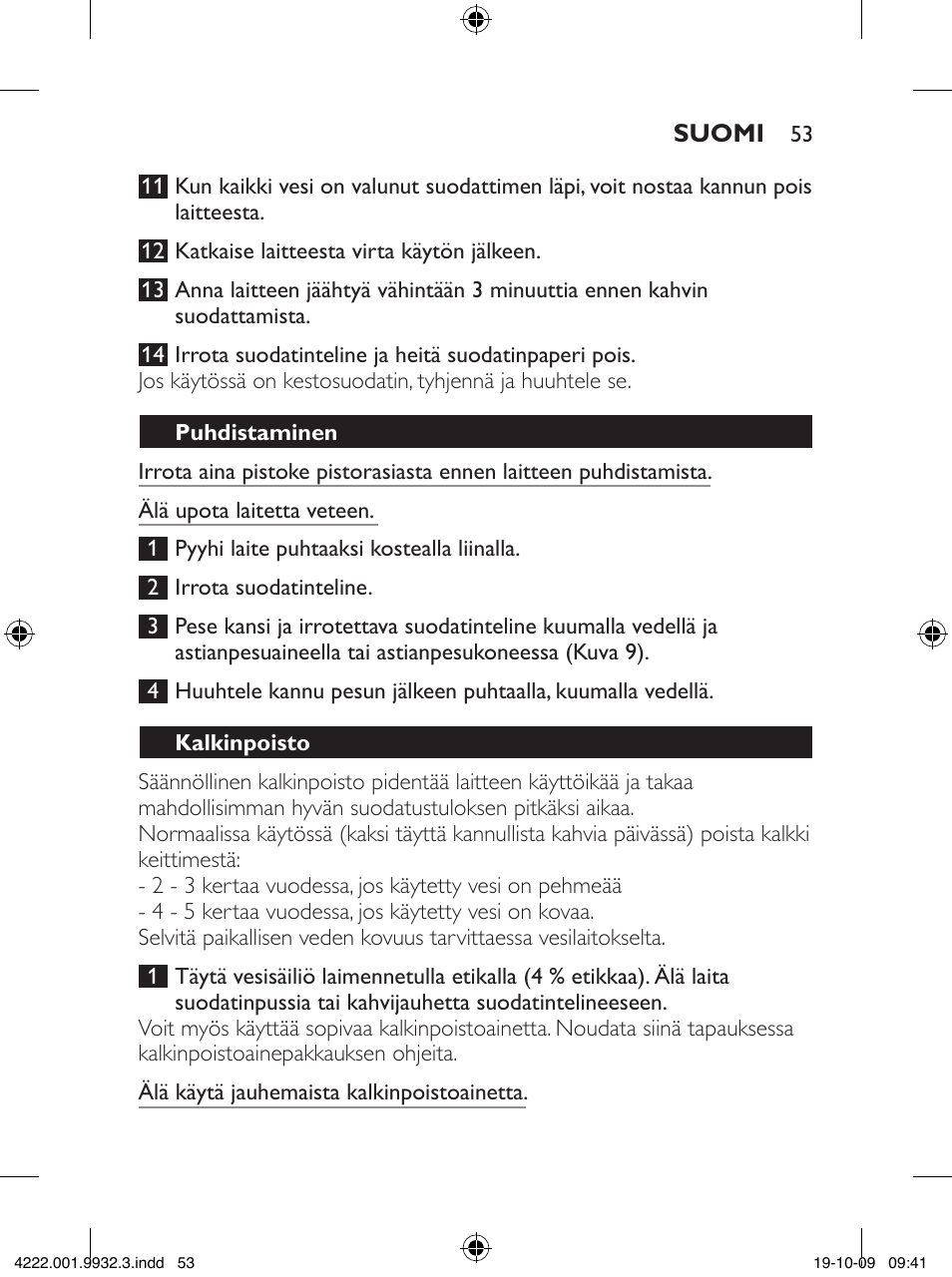 Philips Daily Collection Cafetera User Manual | Page 53 / 148