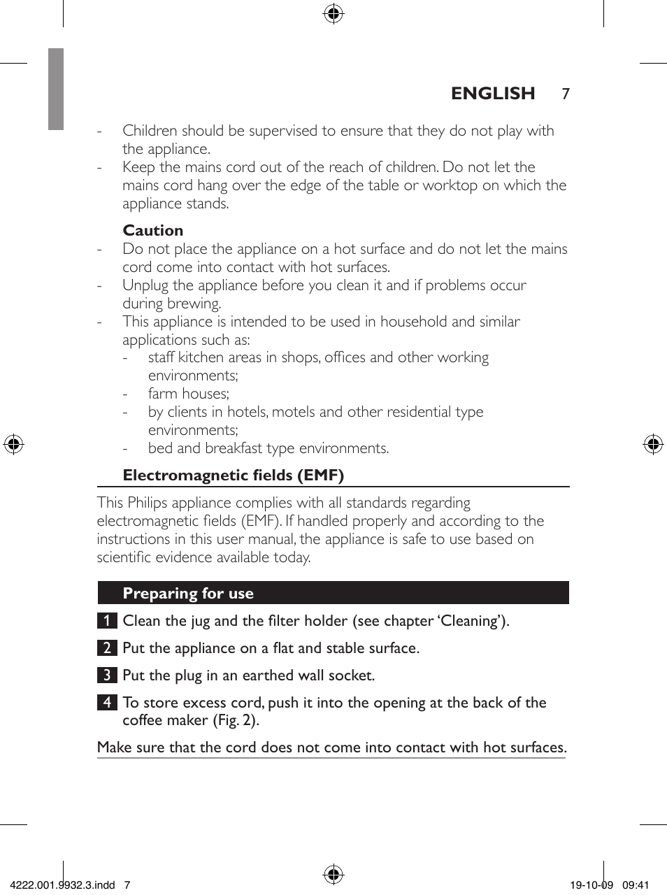 Philips Daily Collection Cafetera User Manual | Page 7 / 148