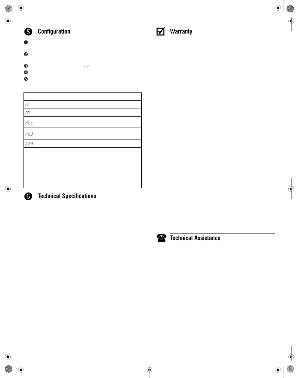 Configuration, Technical specifications, Warranty | Technical assistance | Aube Technologies TH147E-P User Manual | Page 4 / 4