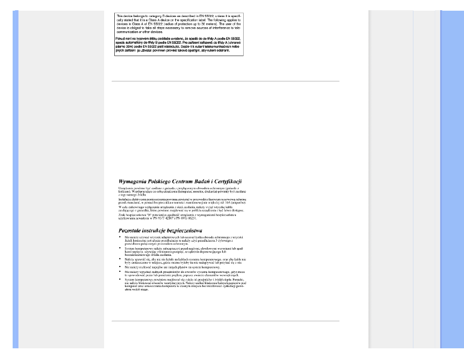 Polish center for testing and certification, Notice, North europe (nordic countries) information | Philips 19SI User Manual | Page 17 / 96