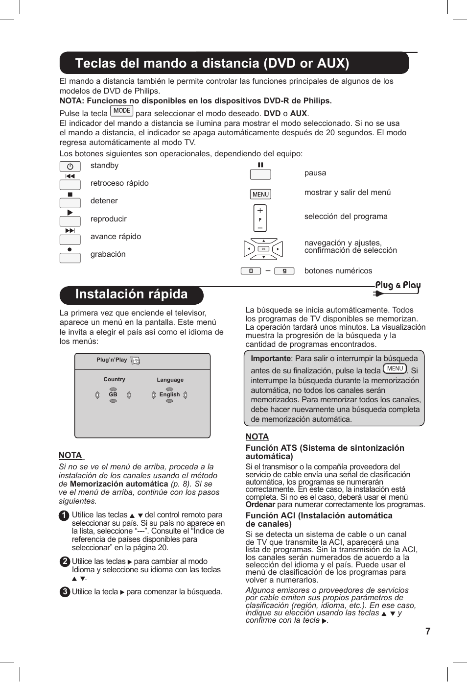 Philips Flat TV panorámico User Manual | Page 11 / 26
