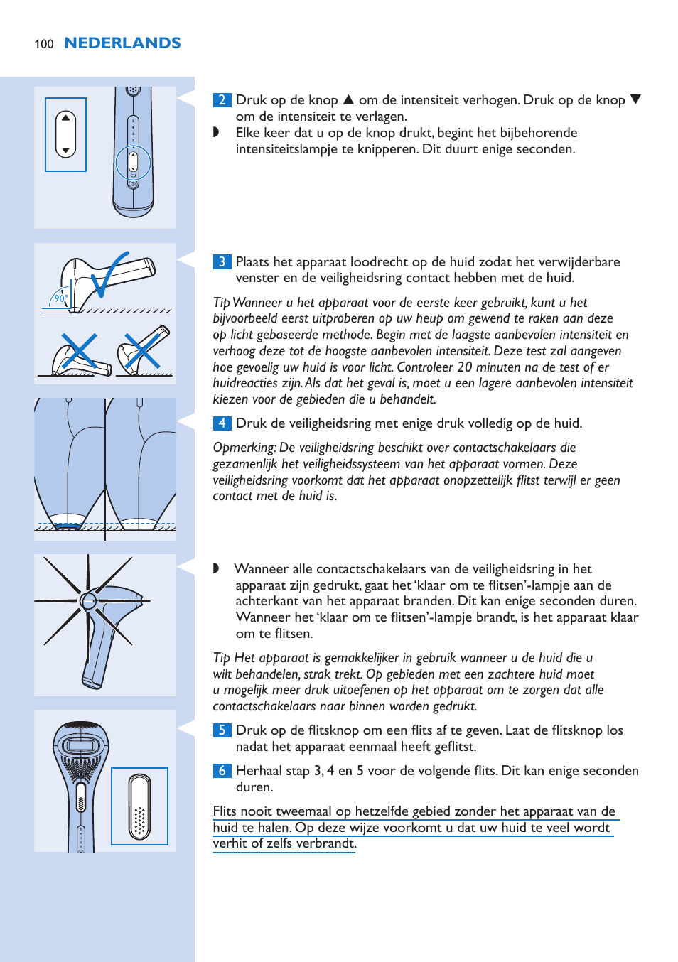 Philips fotodepiladora User Manual | Page 100 / 130