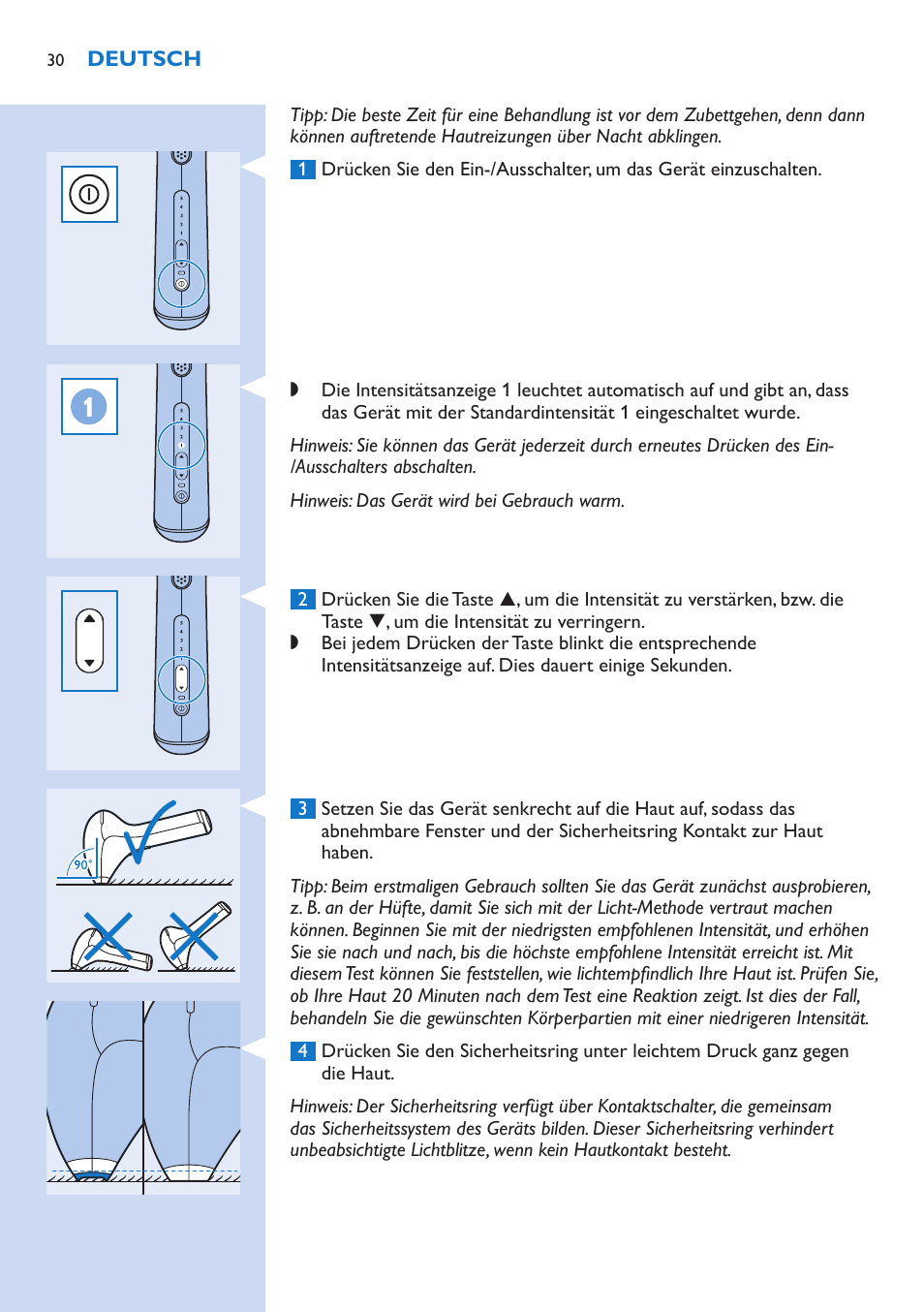 Philips fotodepiladora User Manual | Page 30 / 130