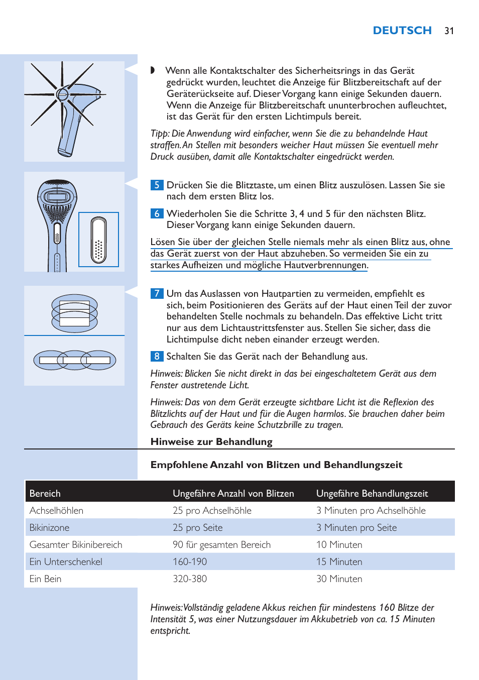 Philips fotodepiladora User Manual | Page 31 / 130