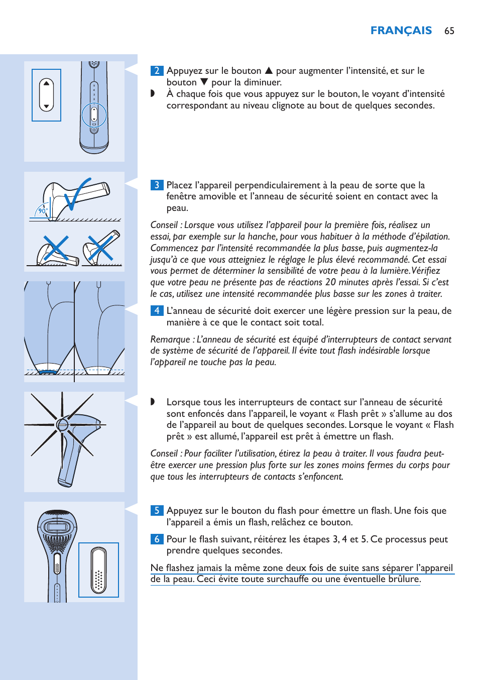 Philips fotodepiladora User Manual | Page 65 / 130