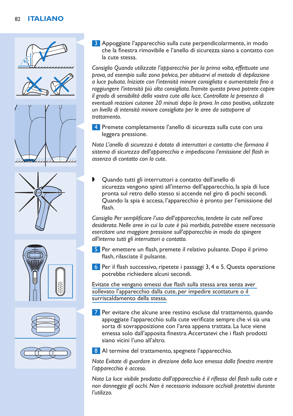 Philips fotodepiladora User Manual | Page 82 / 130