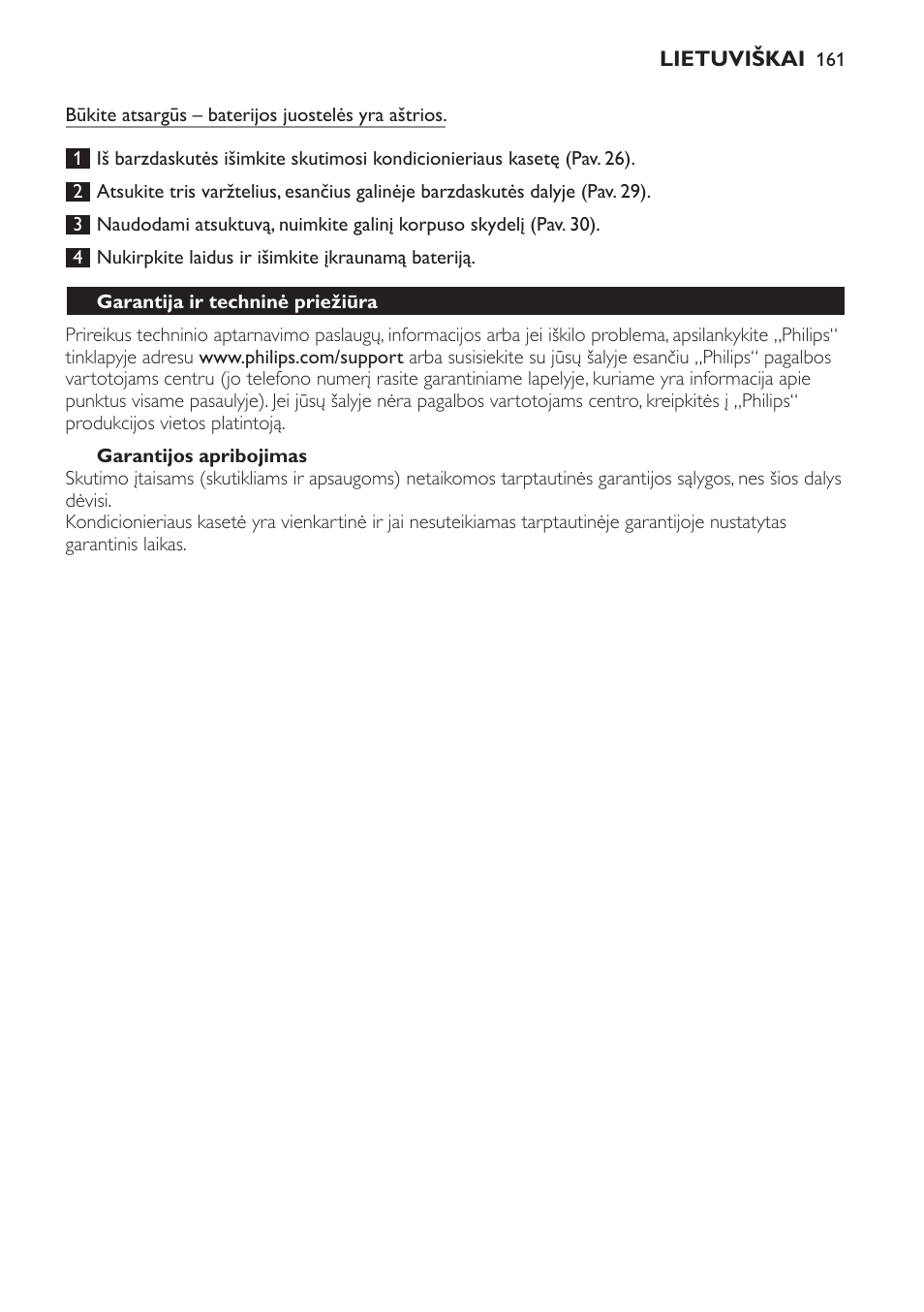 Garantijos apribojimas, Garantija ir techninė priežiūra, Greitas trikčių šalinimas | Philips Afeitadora NIVEA FOR MEN User Manual | Page 161 / 358