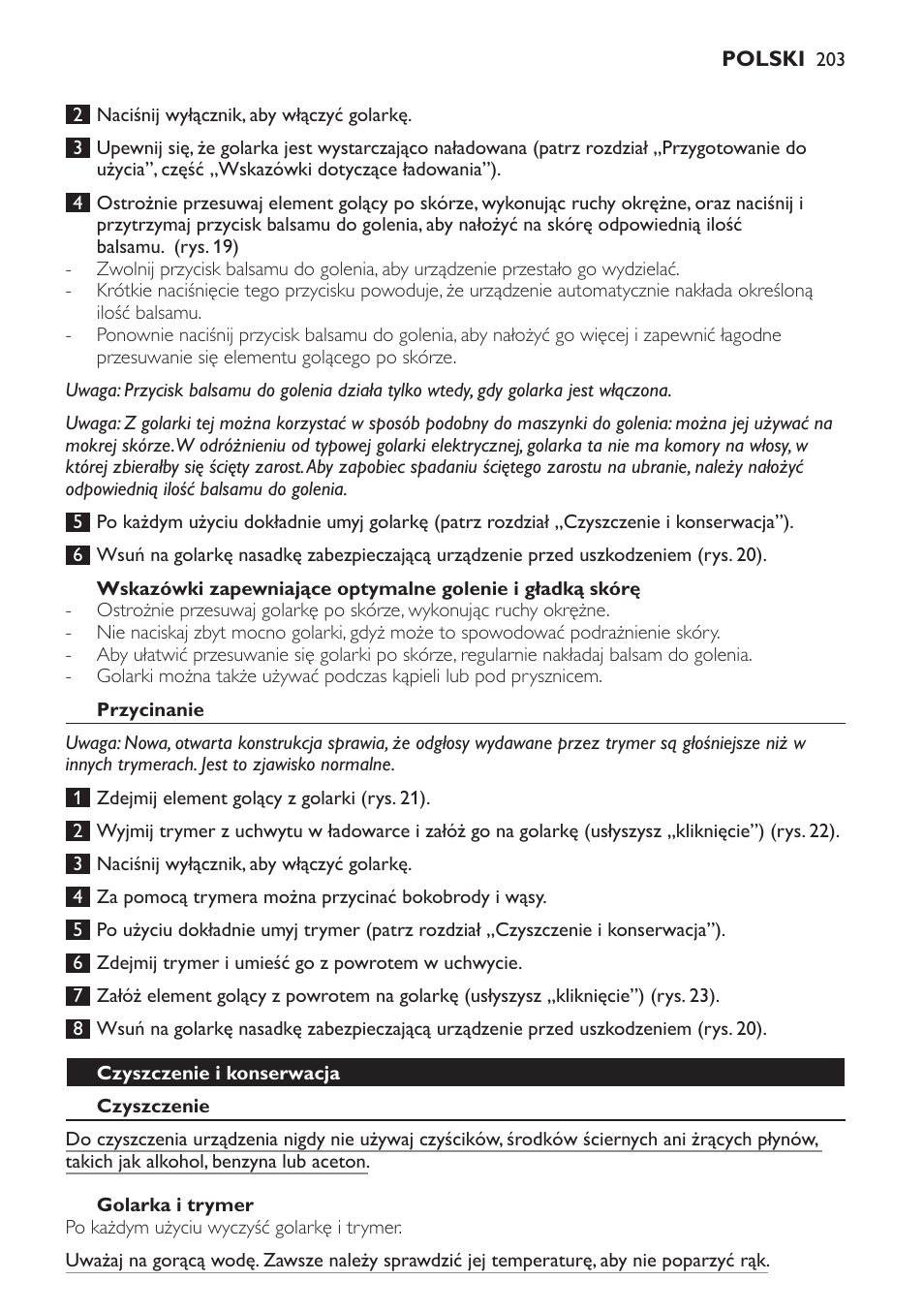 Przycinanie, Czyszczenie i konserwacja, Czyszczenie | Golarka i trymer | Philips Afeitadora NIVEA FOR MEN User Manual | Page 203 / 358