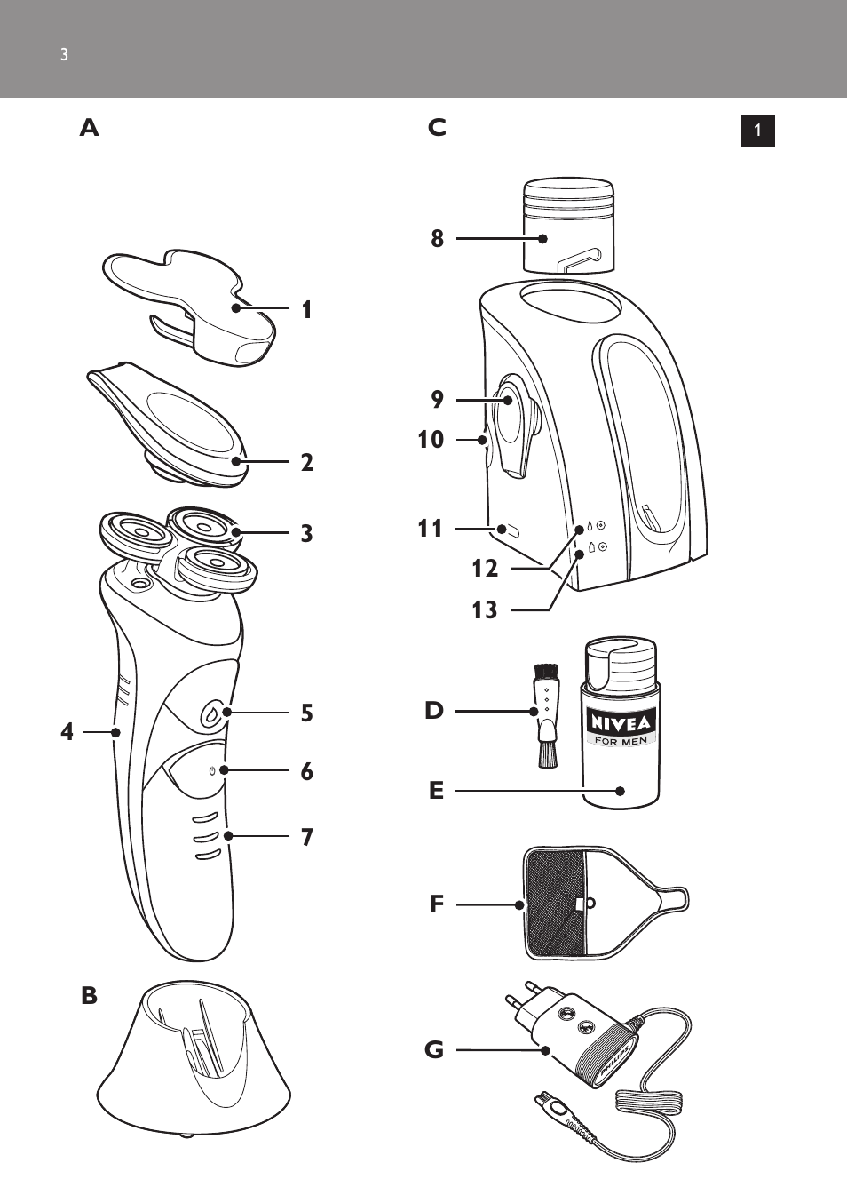 Philips Afeitadora NIVEA FOR MEN User Manual | Page 3 / 358