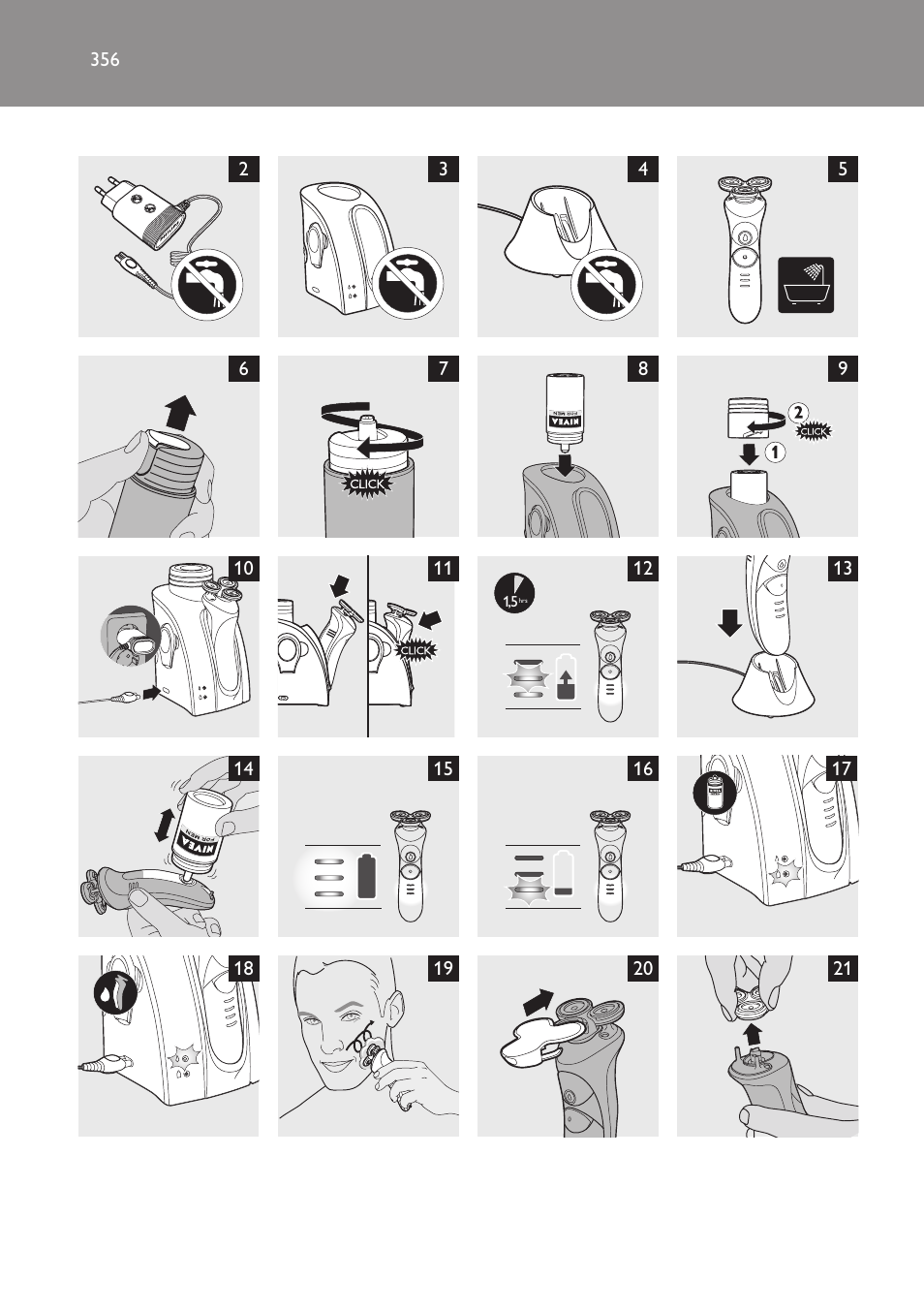 Philips Afeitadora NIVEA FOR MEN User Manual | Page 356 / 358