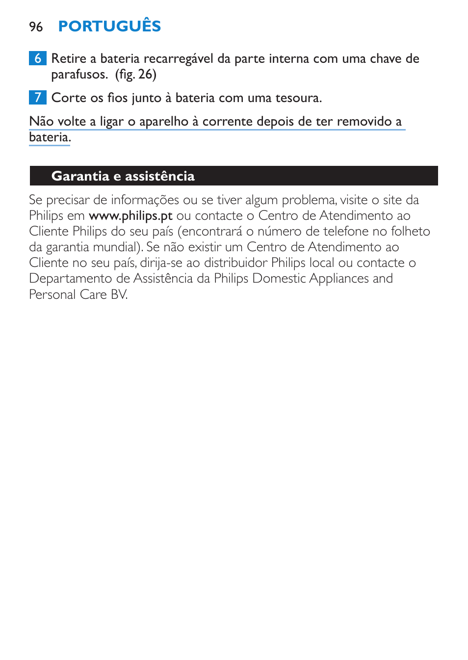 Garantia e assistência | Philips Body Perfect Recortador para la línea del bikini User Manual | Page 96 / 120