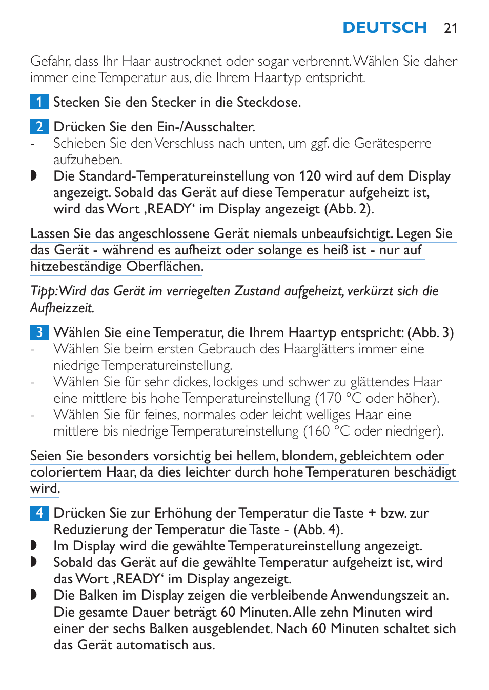 Philips SalonStraight Seduce Plancha para el pelo User Manual | Page 21 / 92