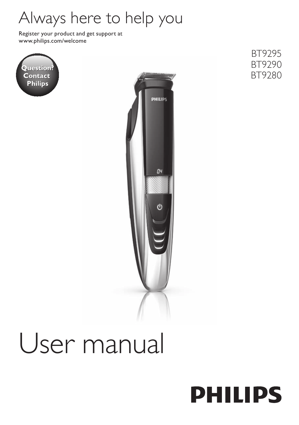 Philips BEARDTRIMMER Series 9000 barbero resistente al agua User Manual | 150 pages