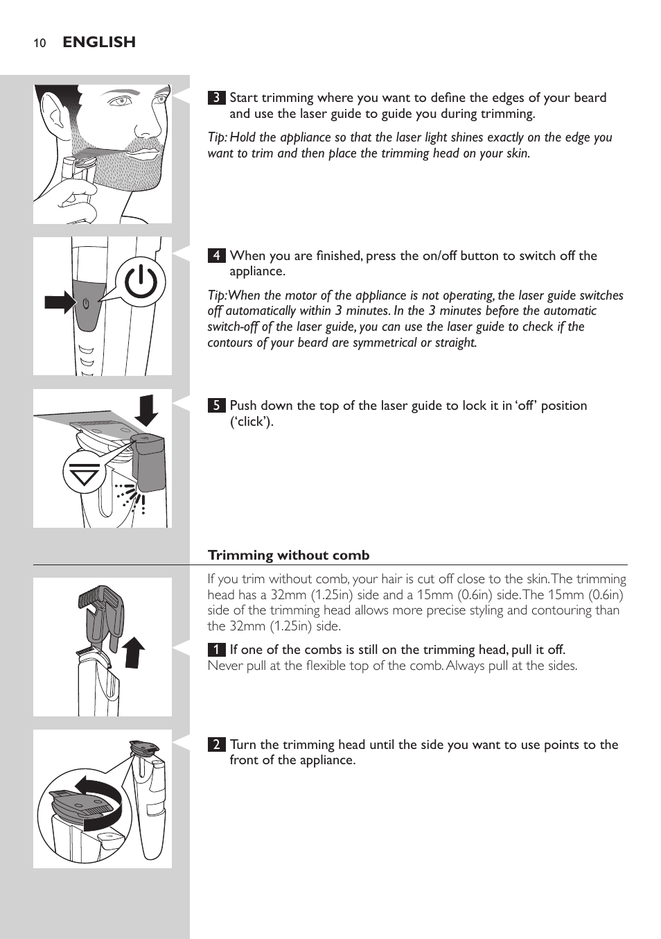 Philips BEARDTRIMMER Series 9000 barbero resistente al agua User Manual | Page 10 / 150