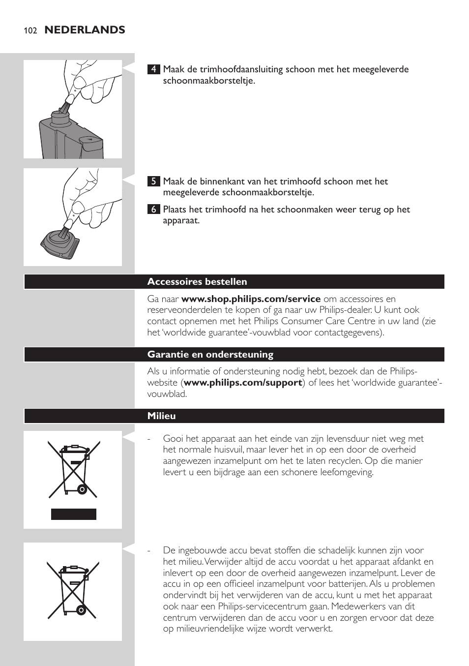 Philips BEARDTRIMMER Series 9000 barbero resistente al agua User Manual | Page 102 / 150