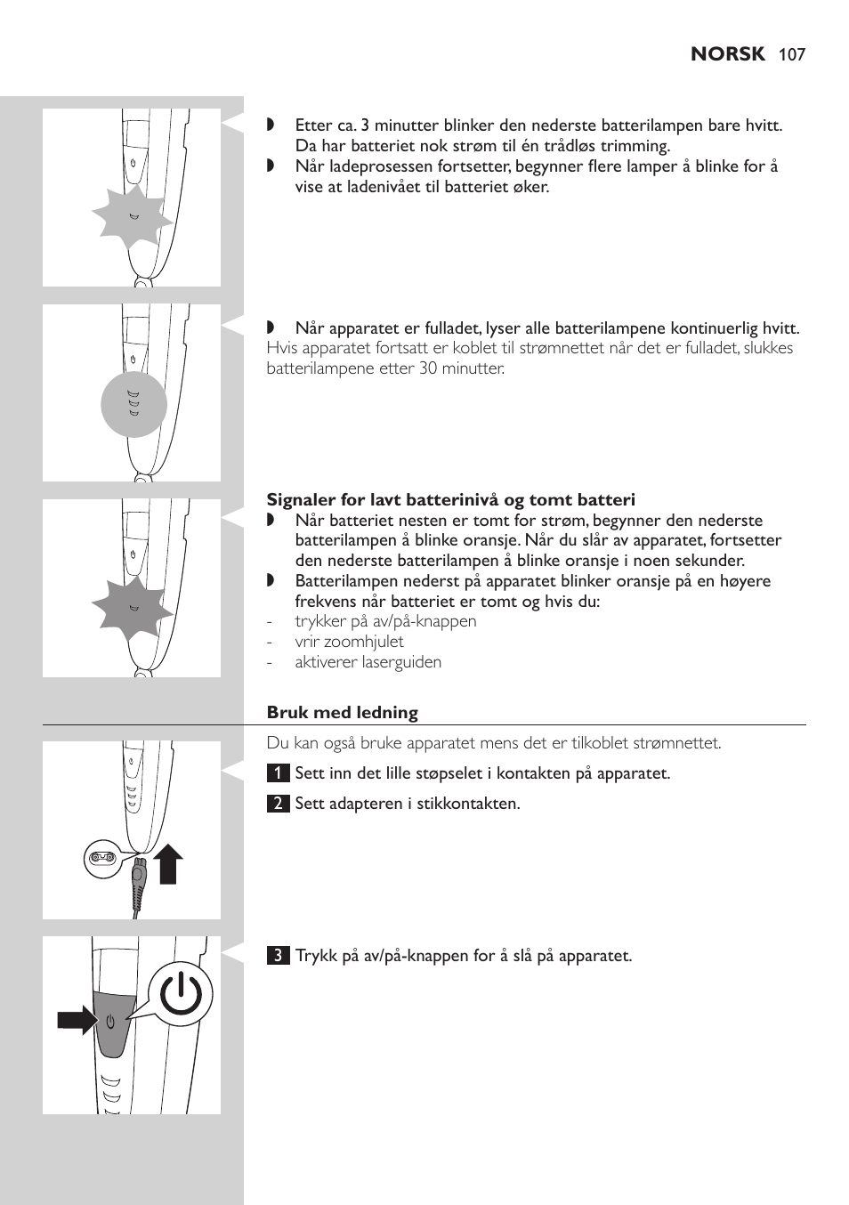 Philips BEARDTRIMMER Series 9000 barbero resistente al agua User Manual | Page 107 / 150