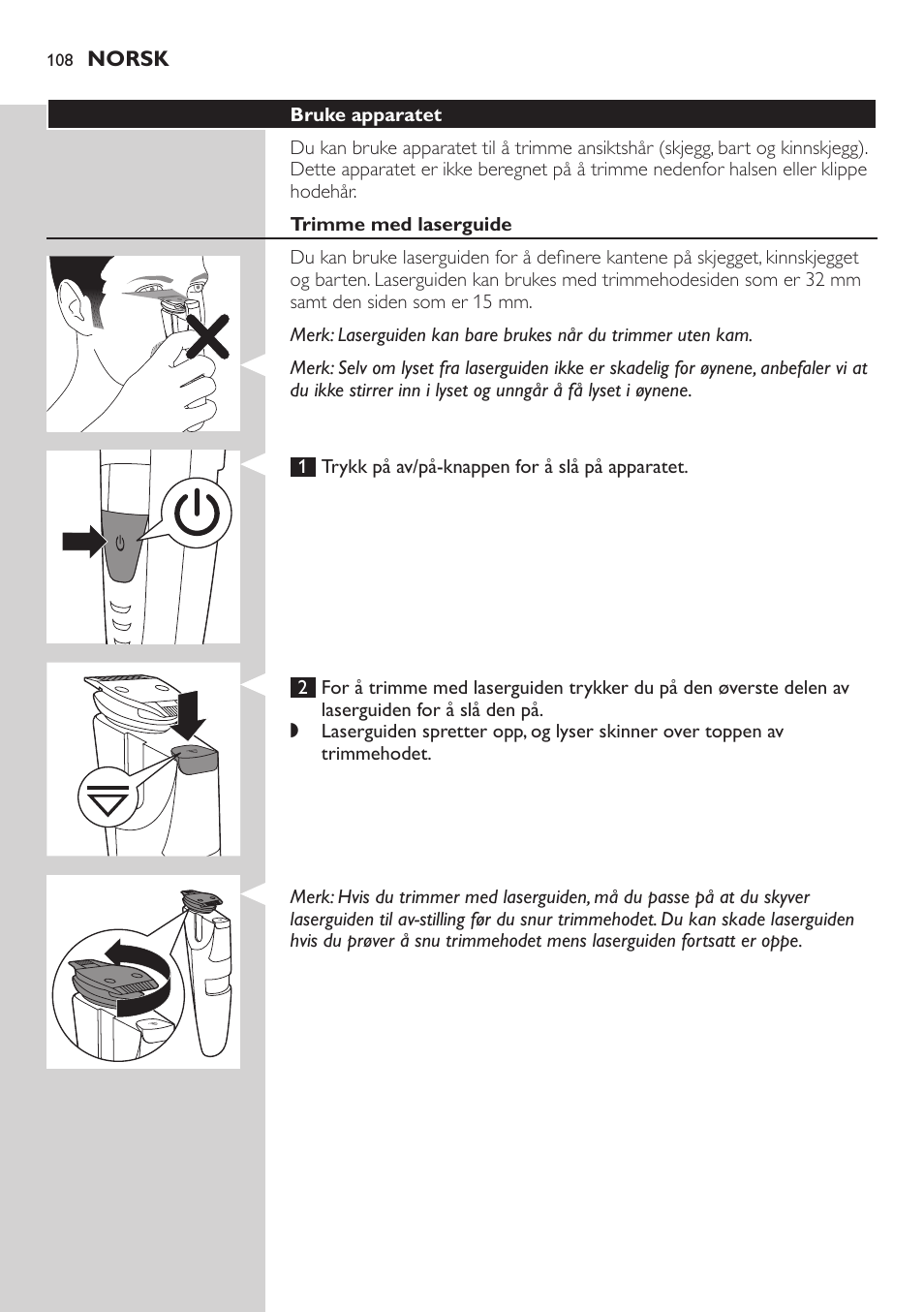 Philips BEARDTRIMMER Series 9000 barbero resistente al agua User Manual | Page 108 / 150