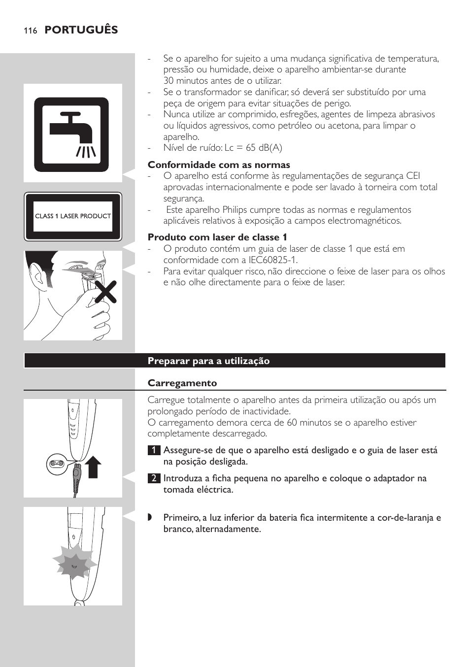 Philips BEARDTRIMMER Series 9000 barbero resistente al agua User Manual | Page 116 / 150