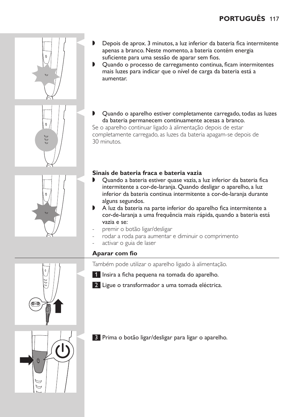 Philips BEARDTRIMMER Series 9000 barbero resistente al agua User Manual | Page 117 / 150