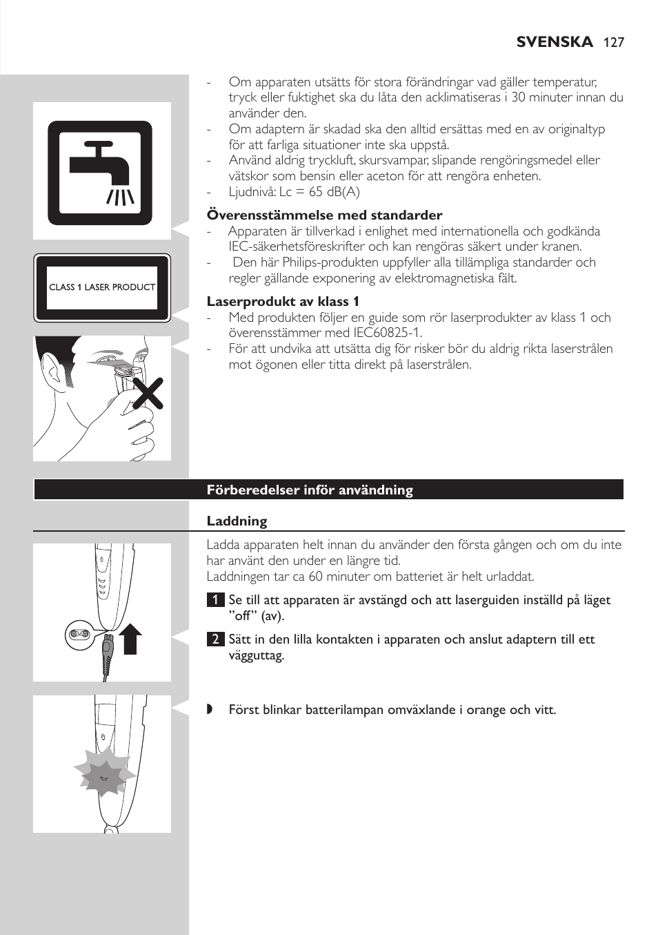 Philips BEARDTRIMMER Series 9000 barbero resistente al agua User Manual | Page 127 / 150