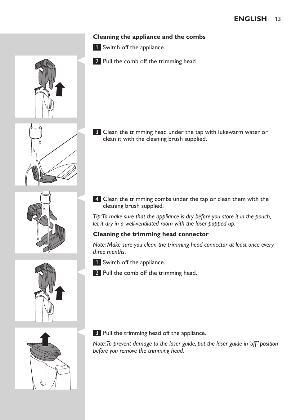 Philips BEARDTRIMMER Series 9000 barbero resistente al agua User Manual | Page 13 / 150