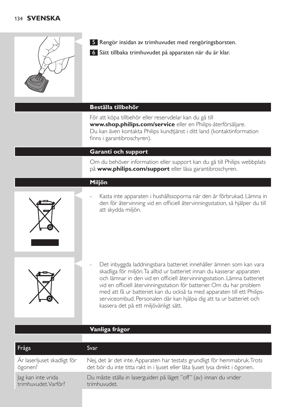 Philips BEARDTRIMMER Series 9000 barbero resistente al agua User Manual | Page 134 / 150