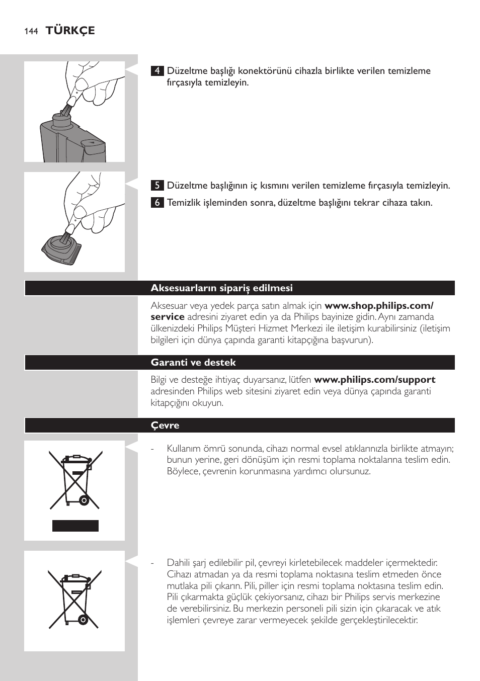 Philips BEARDTRIMMER Series 9000 barbero resistente al agua User Manual | Page 144 / 150