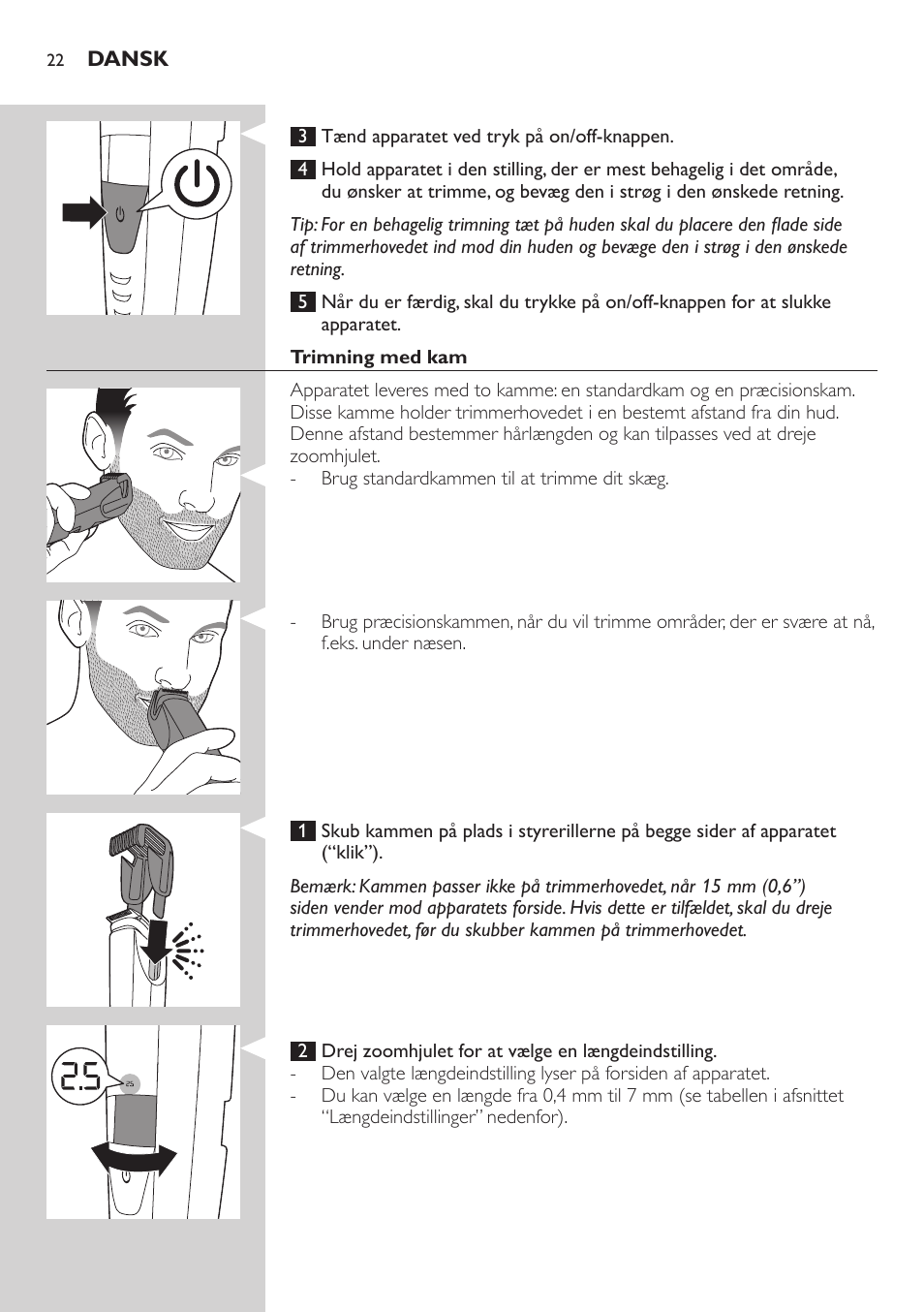 Philips BEARDTRIMMER Series 9000 barbero resistente al agua User Manual | Page 22 / 150