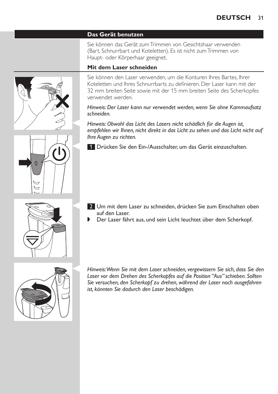 Philips BEARDTRIMMER Series 9000 barbero resistente al agua User Manual | Page 31 / 150