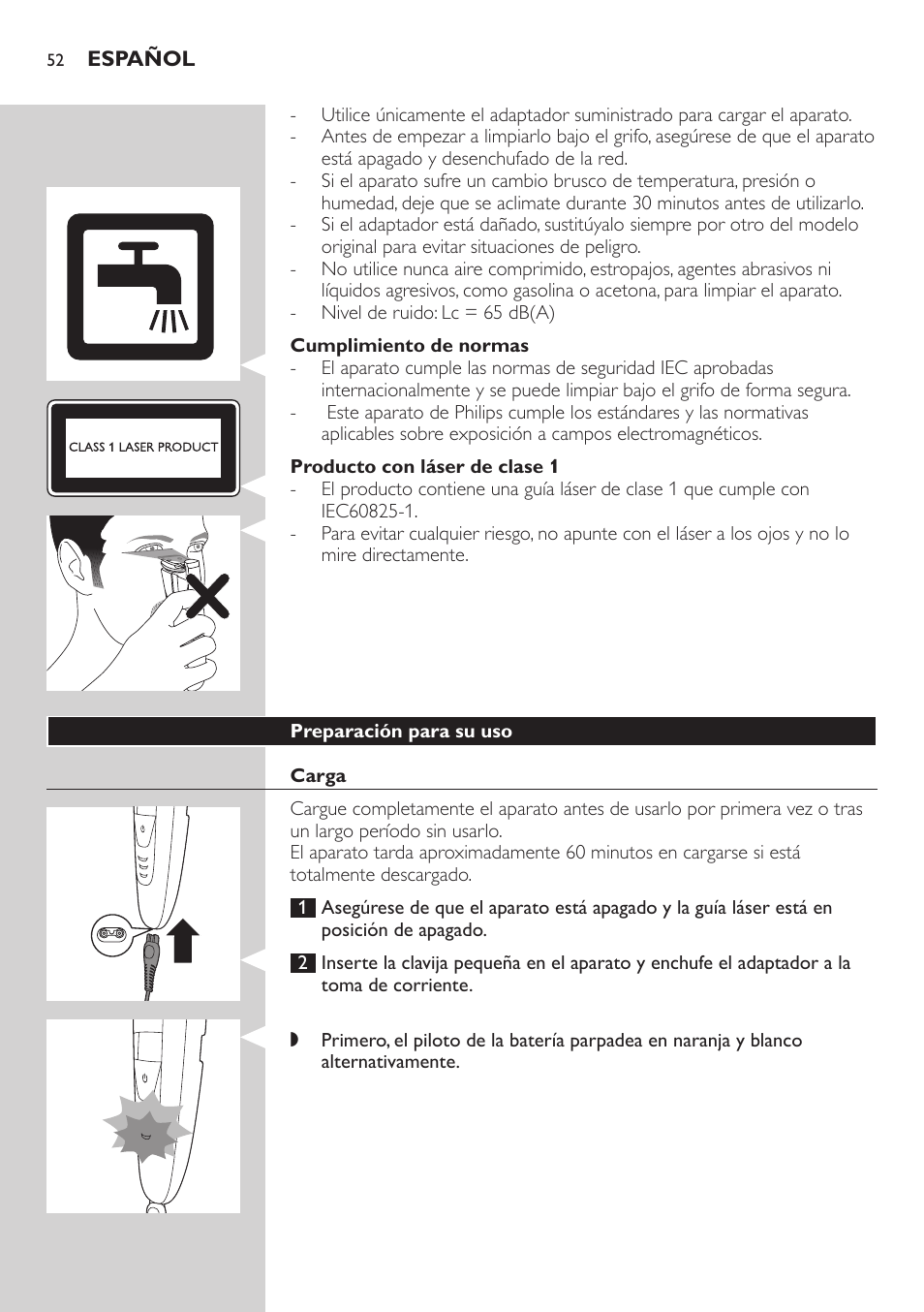 Philips BEARDTRIMMER Series 9000 barbero resistente al agua User Manual | Page 52 / 150