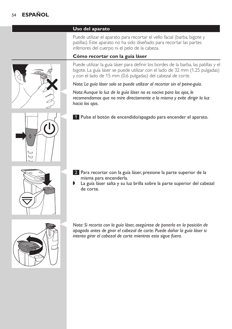 Philips BEARDTRIMMER Series 9000 barbero resistente al agua User Manual | Page 54 / 150