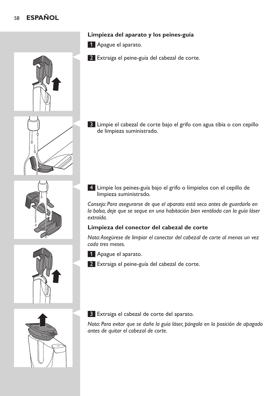 Philips BEARDTRIMMER Series 9000 barbero resistente al agua User Manual | Page 58 / 150