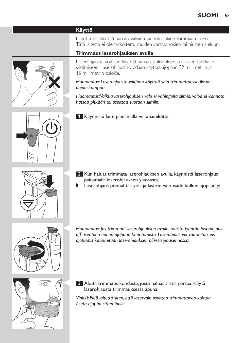 Philips BEARDTRIMMER Series 9000 barbero resistente al agua User Manual | Page 65 / 150