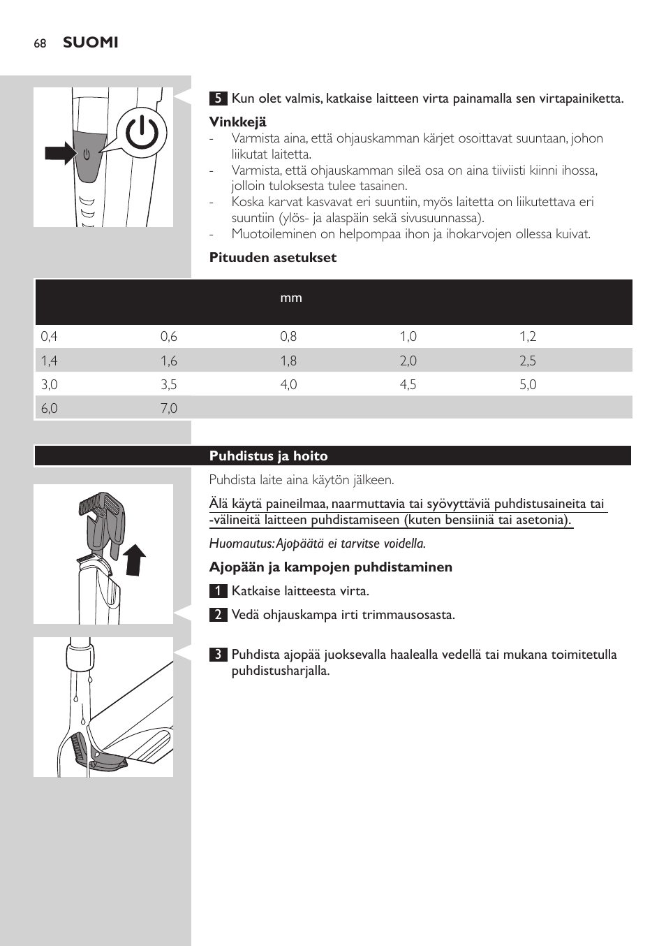 Philips BEARDTRIMMER Series 9000 barbero resistente al agua User Manual | Page 68 / 150