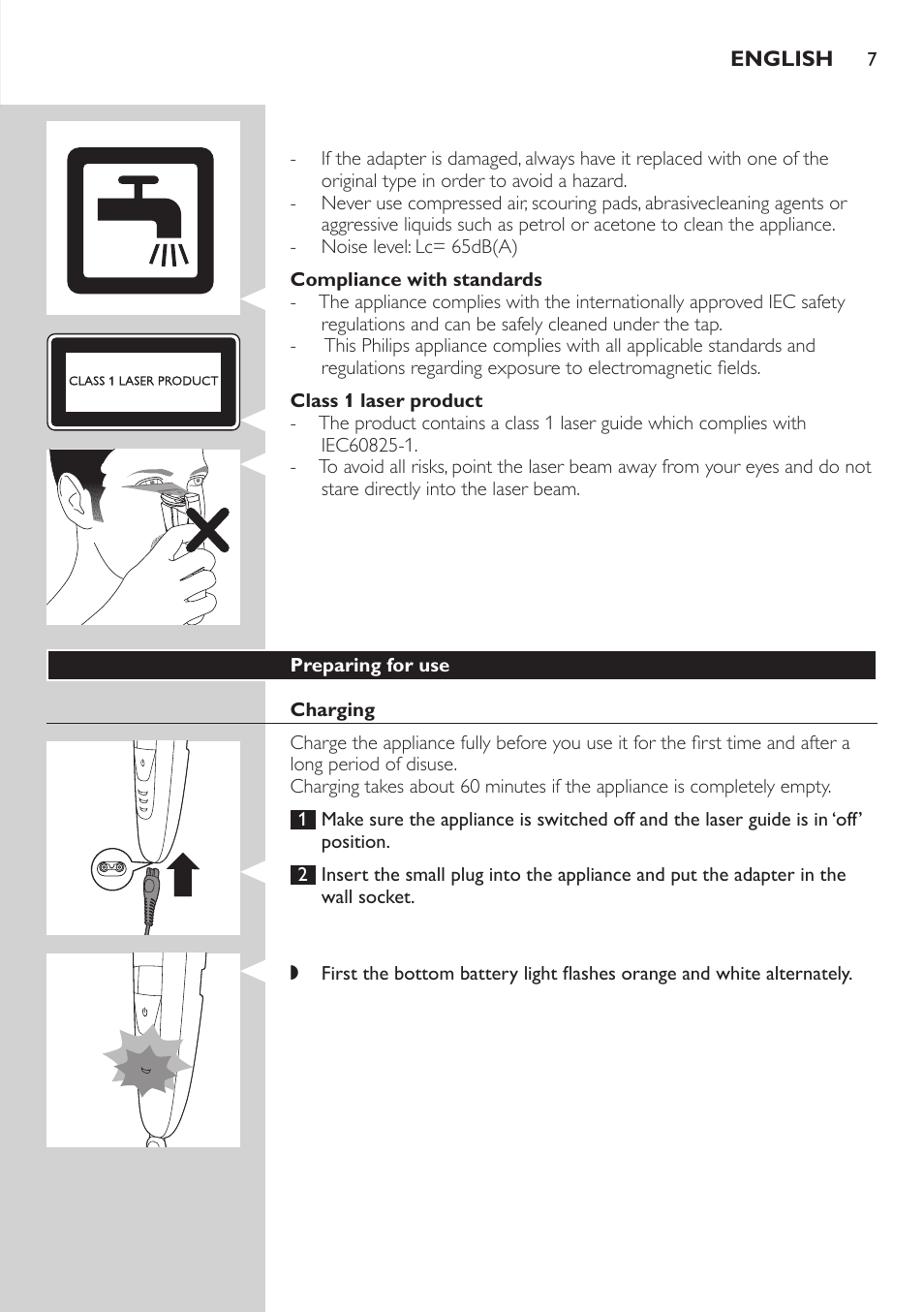 Philips BEARDTRIMMER Series 9000 barbero resistente al agua User Manual | Page 7 / 150