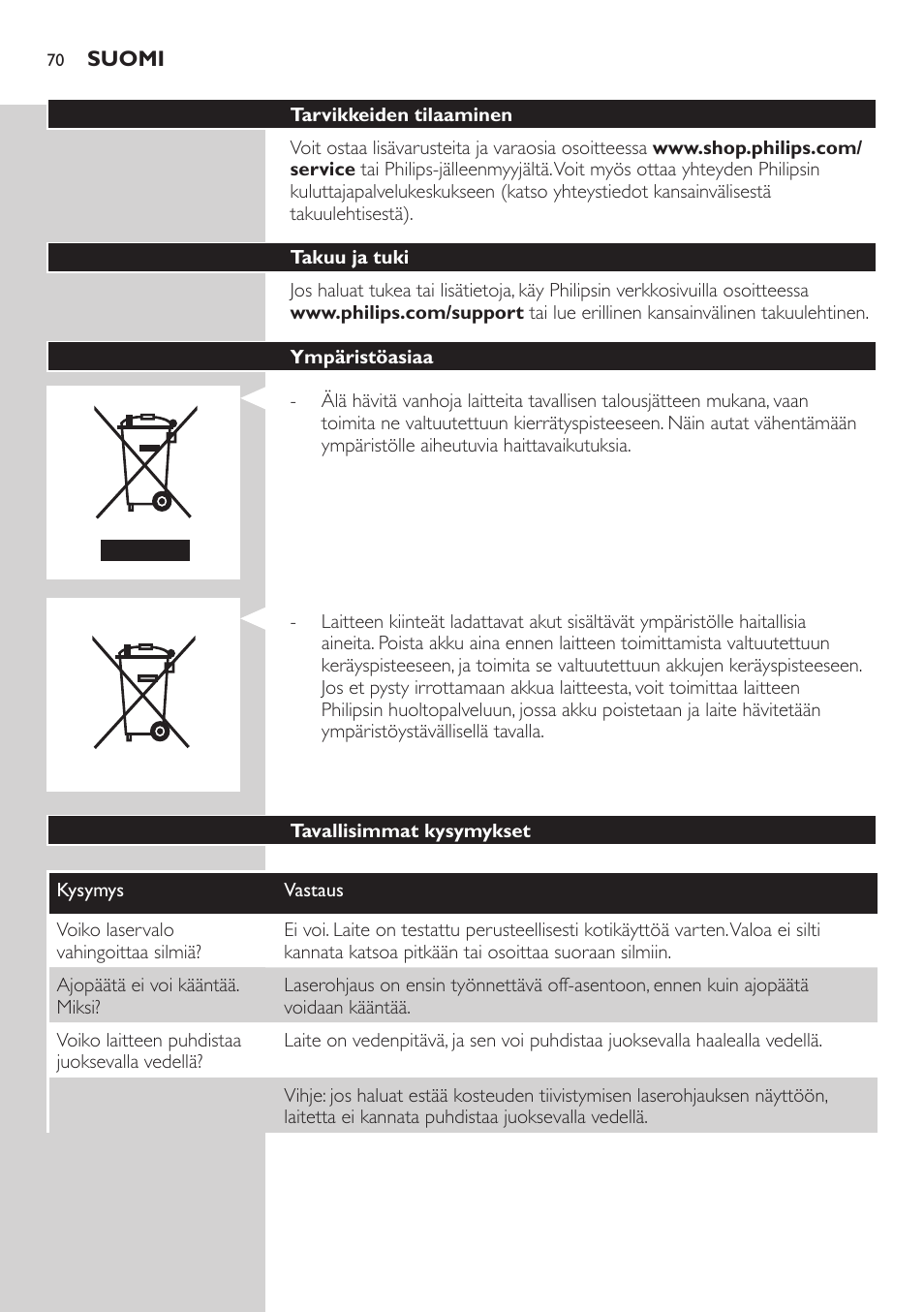 Philips BEARDTRIMMER Series 9000 barbero resistente al agua User Manual | Page 70 / 150