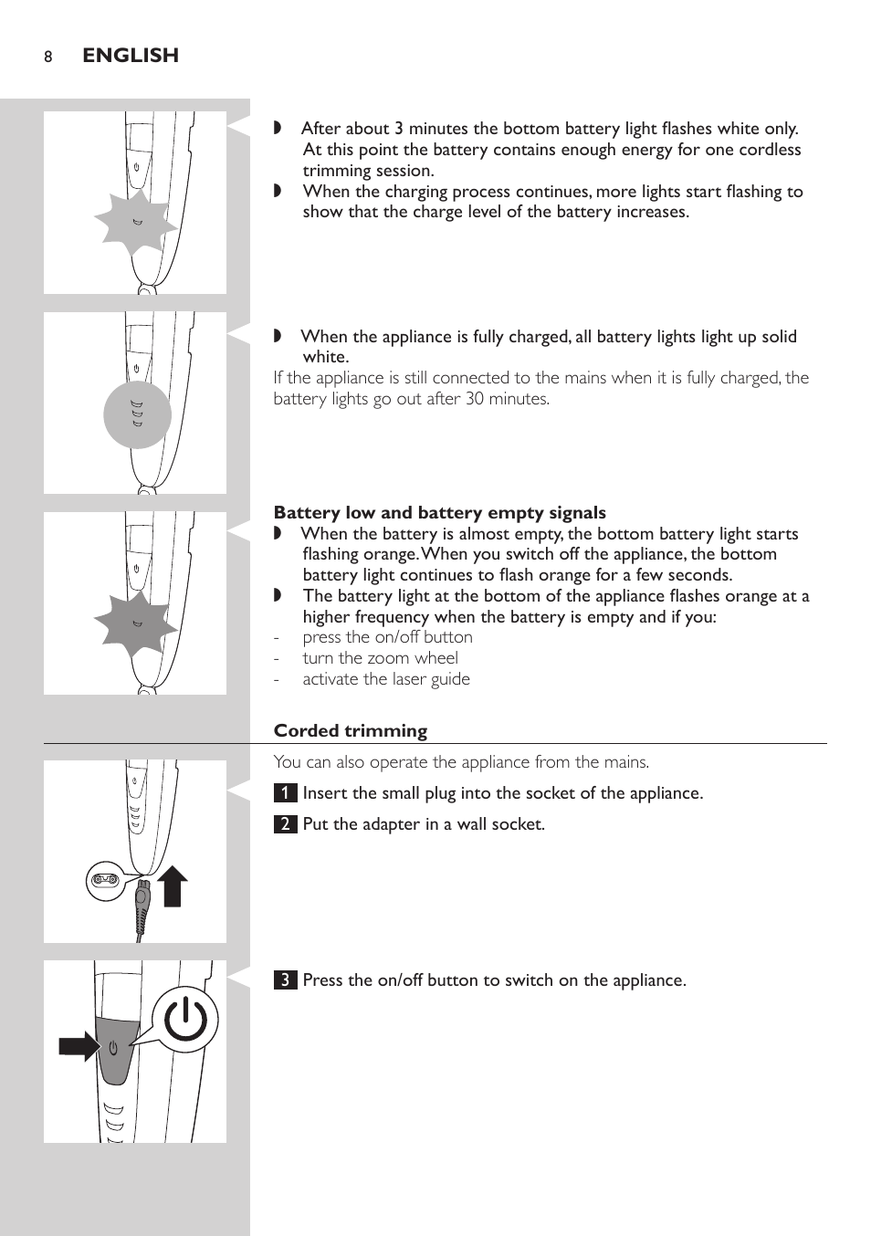 Philips BEARDTRIMMER Series 9000 barbero resistente al agua User Manual | Page 8 / 150