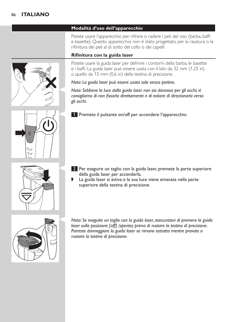 Philips BEARDTRIMMER Series 9000 barbero resistente al agua User Manual | Page 86 / 150