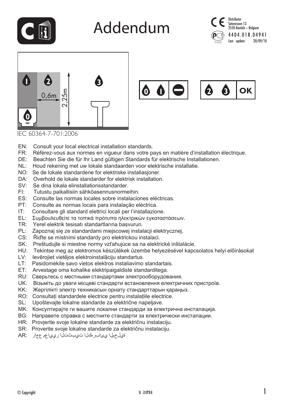 Addendum, Fr nl se uk | Philips myBathroom Foco empotrable User Manual | Page 31 / 32