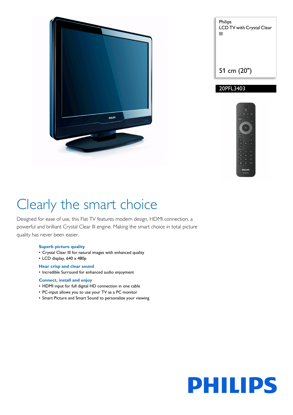 Philips TV LCD User Manual | 2 pages