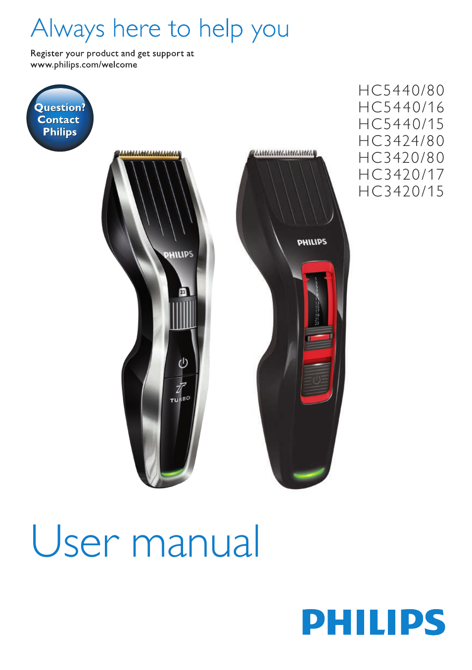 Philips HAIRCLIPPER Series 3000 cortapelos User Manual | 114 pages