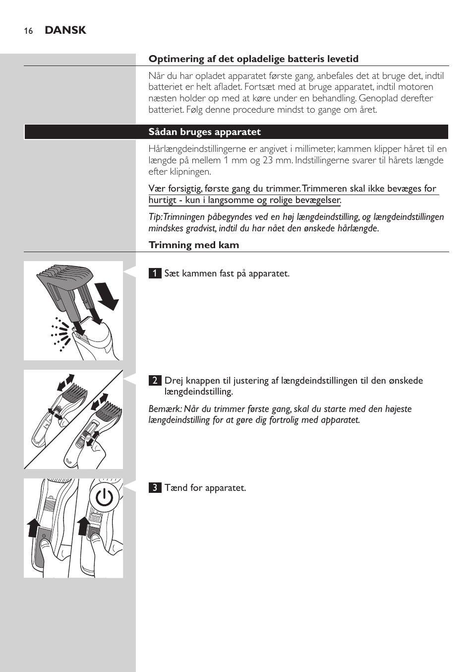 Philips HAIRCLIPPER Series 3000 cortapelos User Manual | Page 16 / 114