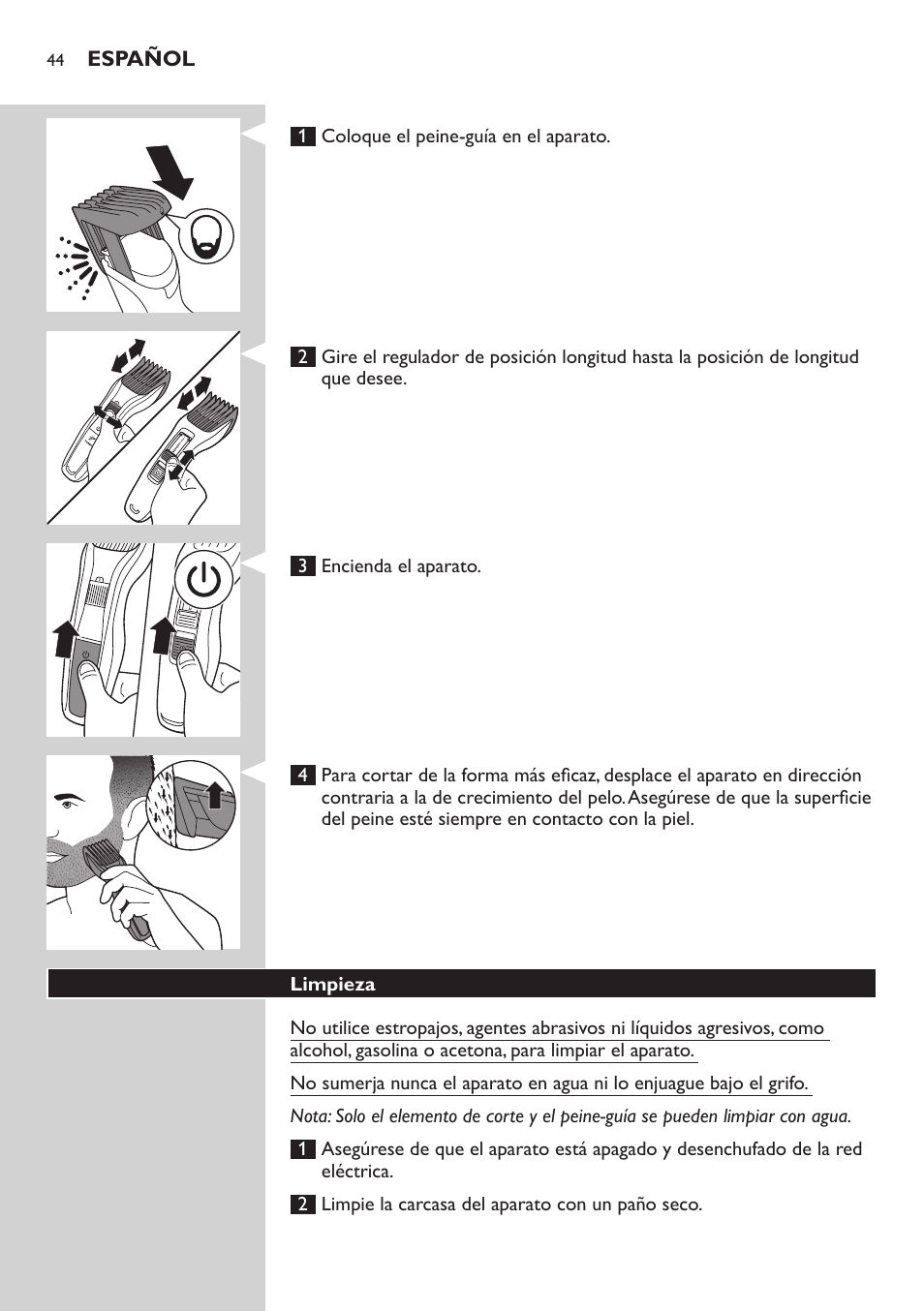 Philips HAIRCLIPPER Series 3000 cortapelos User Manual | Page 44 / 114